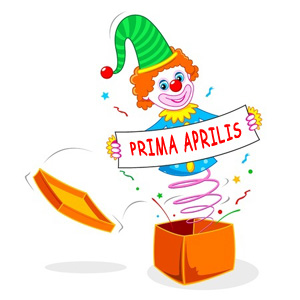 Klaun wyskakujący z pudełka Prima Aprilis